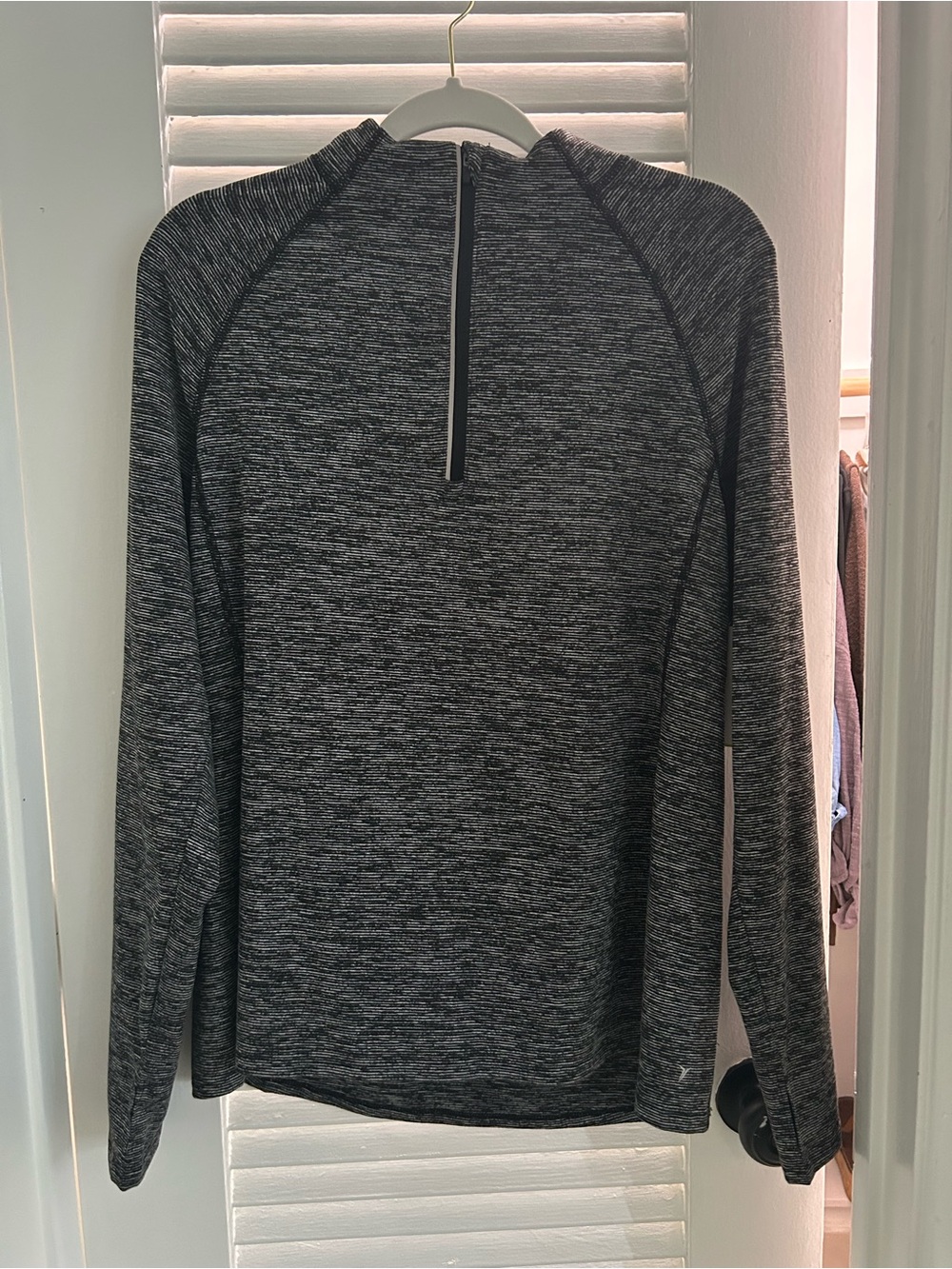 NEW Heathered Black Quarter-Zip Performance Sweater